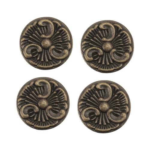 LIFKOME 4 Stück Vintage Schrankknöpfe Bronze Rund Antike Möbelgriffe für Küchenschränke Kommoden Kleiderschränke und Schuhschränke Praktische Türgriffe für Wohnmöbel von LIFKOME