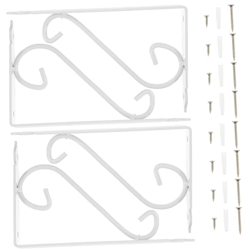 LIFKOME 4 Stück Weiße Regalhalter im Landhausstil Dreieckige Wandhalter aus Robustem Eisen mit Blumenmuster Stabile Wandregalwinkel für Bücherregal Clapboard und Set box Inklusive LIFKOME 4 Stück Weiße Regalhalter im Landhausstil Dreieckige Wandhalter aus Robustem Eisen mit Blumenmuster Stabile Wandregalwinkel für Bücherregal Clapboard und Set box Inklusive von LIFKOME