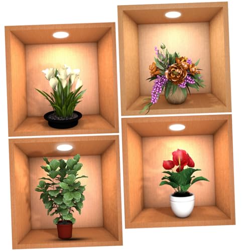 LIFKOME 4 Stücke Selbstklebende Wandaufkleber Pflanzen Wandtattoo für Wohnzimmer Schlafzimmer Küche Dekorative Blumentopf Wandtattoos Kreative Wanddekoration LIFKOME 4 Stücke Selbstklebende Wandaufkleber Pflanzen Wandtattoo für Wohnzimmer Schlafzimmer Küche Dekorative Blumentopf Wandtattoos Kreative Wanddekoration von LIFKOME