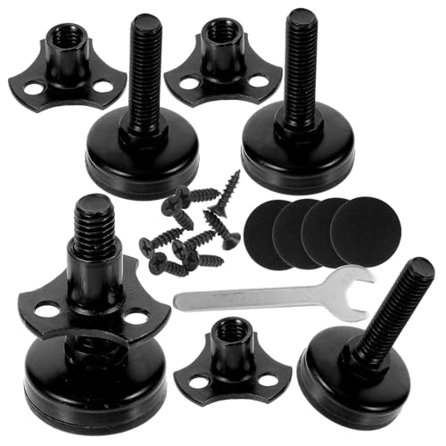 LIFKOME 4Stücke Verstellbare Möbelnivellierer Robuster Nivellierfuß mit Mutter zur Anpassung von Tischbeinen Schrauben und Werkzeug für Stabilen Halt und Einfache von LIFKOME