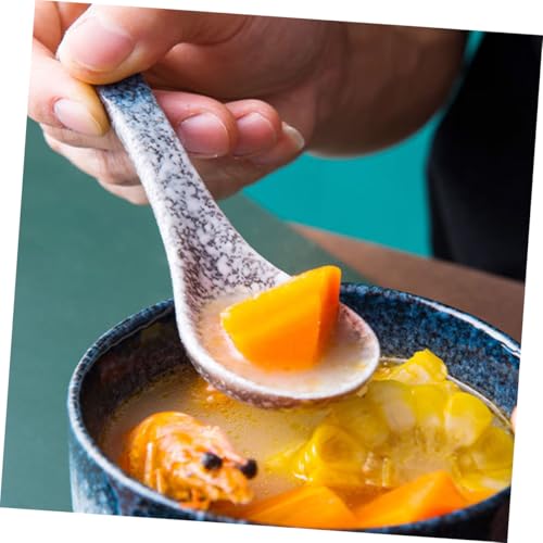 LIFKOME 5 Stück Keramik löffel Haushalts suppenkellen mit Ergonomischem Griff Vielseitig Verwendbar als Reislöffel Honiglöffel und Servierlöffel Hitzebeständig für Küche und Buffet von LIFKOME