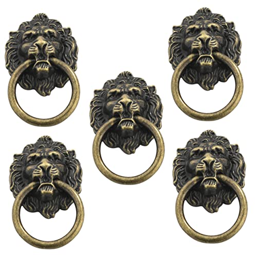 LIFKOME 5 Stücke Vintage Löwenkopf Ziehgriff Zinklegierung Tür Ringe Dekorative Möbelgriffe Ergonomisches Design für Schrank und Kommode LIFKOME 5 Stücke Vintage Löwenkopf Ziehgriff Zinklegierung Tür Ringe Dekorative Möbelgriffe Ergonomisches Design für Schrank und Kommode von LIFKOME