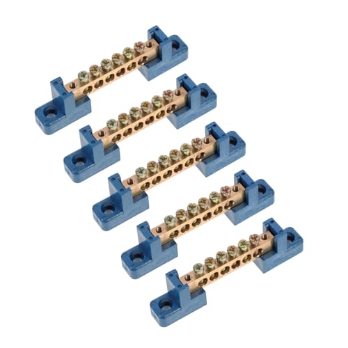 LIFKOME 5 Stück Polige Messing Sammelschiene Verteilerblock mit Schraubklemmen für Stromverteilung in Verteiler Schaltkästen Korrosionsbeständig und Langlebig LIFKOME 5 Stück Polige Messing Sammelschiene Verteilerblock mit Schraubklemmen für Stromverteilung in Verteiler Schaltkästen Korrosionsbeständig und Langlebig von LIFKOME