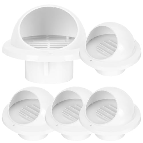 LIFKOME 5 Stück Runde PVC Regenhaube für Trockner und Kaminventile Winddicht und Regensicher Installieren für Außenbelüftung Langlebig und Flexibel von LIFKOME