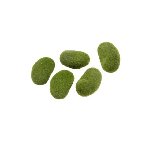 LIFKOME 5 Stück Teiliges Künstliche Moos Steine Realistische Imitation Felsen Dekosteine für Terrarien Bonsai Miniaturgärten und Blumentopf Dekoration Grün Langlebig Naturgetreu von LIFKOME
