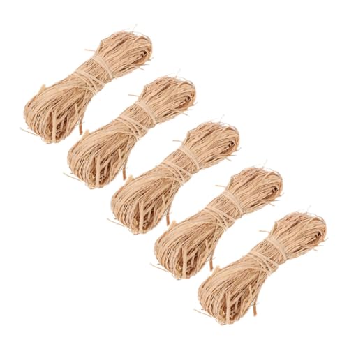 LIFKOME 5 Stück Teiliges Natürliches Raffia-band Vielseitiges Bastband zum Floristik-binden DIY Basteln und Geschenkverpackung Langlebige Natur-raffia-schnur für Kreative Dekorationen und von LIFKOME