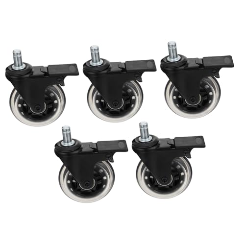 LIFKOME 5 Stück Teiliges Pu transparente Möbelrollen Drehbare Verschleißfeste Bürostuhlrollen mit Bremse Leise und Belastbare Stuhlräder für Hartböden Teppiche und Fliesen LIFKOME 5 Stück Teiliges Pu transparente Möbelrollen Drehbare Verschleißfeste Bürostuhlrollen mit Bremse Leise und Belastbare Stuhlräder für Hartböden Teppiche und Fliesen von LIFKOME