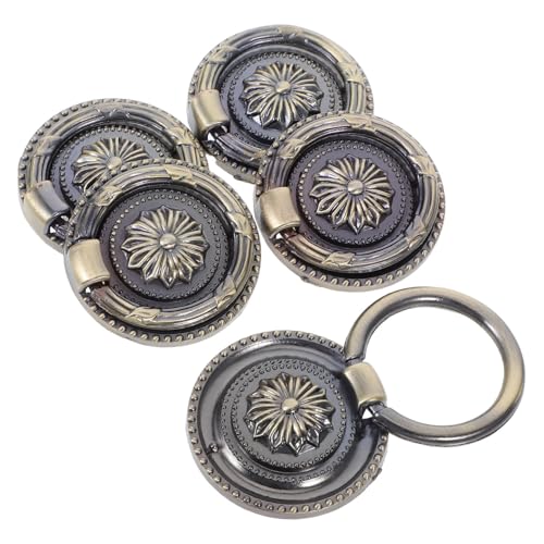 LIFKOME 5 Stück Teiliges Runde Vintage Schubladenknöpfe im Grünen Bronze Look Einzelnes Loch Durchmesser Vielseitige Möbelgriffe für Schränke Kommoden und Kleiderschränke Langlebig und von LIFKOME