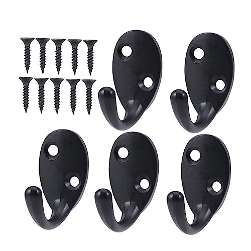LIFKOME 5 Stück Teiliges Zinklegierung Wandhaken für Badezimmer und Ankleidezimmer Schwarz Schrauben Robuster Kleiderhaken für Handtücher und Kleidung LIFKOME 5 Stück Teiliges Zinklegierung Wandhaken für Badezimmer und Ankleidezimmer Schwarz Schrauben Robuster Kleiderhaken für Handtücher und Kleidung von LIFKOME