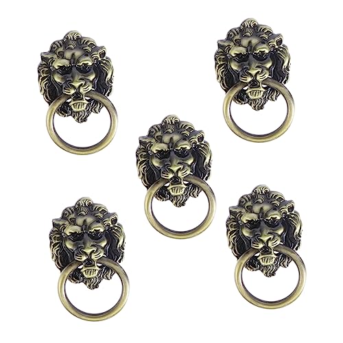 LIFKOME 5 Stück Vintage Löwenkopf Möbelgriffe Antike Türgriffe für Schrank und Kommode Eleganter Pull Handle Ring für Ihre Einrichtung von LIFKOME