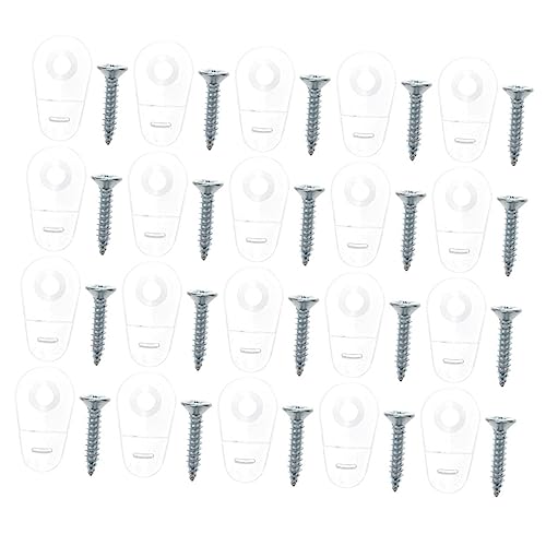 LIFKOME 50 Stück Glashalter Clips aus Robustem Kunststoff mit Schrauben Transparente Spiegelhalterungen für Schranktüren Vitrinen Badezimmer und Wandmontage Einfache Installation von LIFKOME