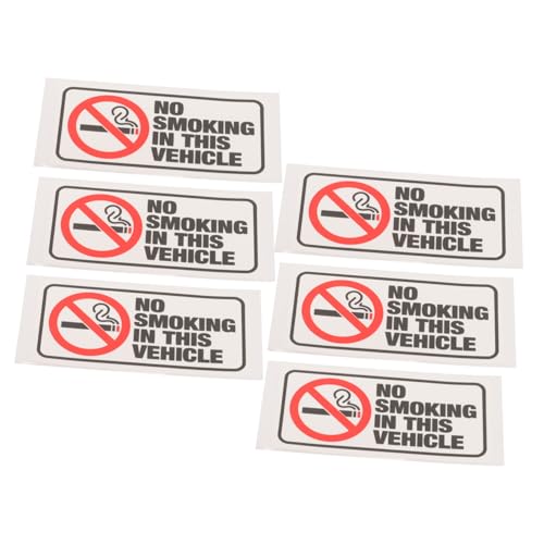 LIFKOME 6 Stck No Smoking Aufkleber Auto Selbstklebend Warnschild Rauchverbot Fahrzeug Geeignet Einfache Anbringung Langlebig Sichtbar LIFKOME 6 Stck No Smoking Aufkleber Auto Selbstklebend Warnschild Rauchverbot Fahrzeug Geeignet Einfache Anbringung Langlebig Sichtbar von LIFKOME