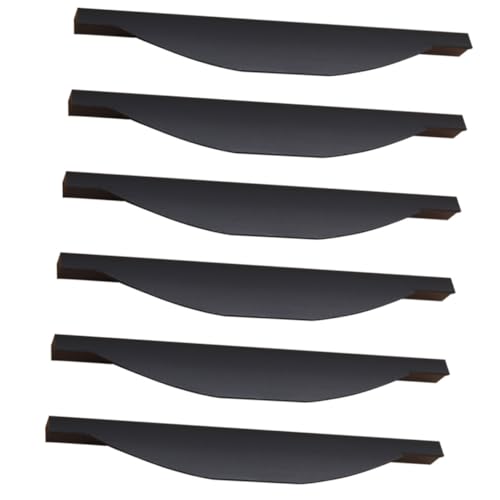 LIFKOME 6 Stück Teiliges Schwarze Aluminium Schrankgriffe mit Bohrlochabstand Gebogene Möbelgriffe für Küchenschränke Kleiderschränke Langlebig Rostfrei Einfache Montage von LIFKOME