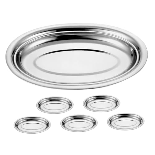 LIFKOME 6stücke Edelstahlplatten Oval Zum Servieren Von Fleisch Und Meeresfrüchten Edelstahl Servierplatten Für Sushi Und Vorspeisenteller Edelstahlteller Für Küche Und Gastgeber LIFKOME 6stücke Edelstahlplatten Oval Zum Servieren Von Fleisch Und Meeresfrüchten Edelstahl Servierplatten Für Sushi Und Vorspeisenteller Edelstahlteller Für Küche Und Gastgeber von LIFKOME
