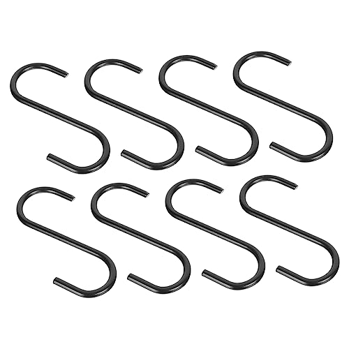 LIFKOME 8 Stück S-Förmige Haken Schwarze Eisenhaken Hochleistungs Kleiderbügel für Pflanzen Töpfe Küchenutensilien Badezimmer und Dekoration von LIFKOME