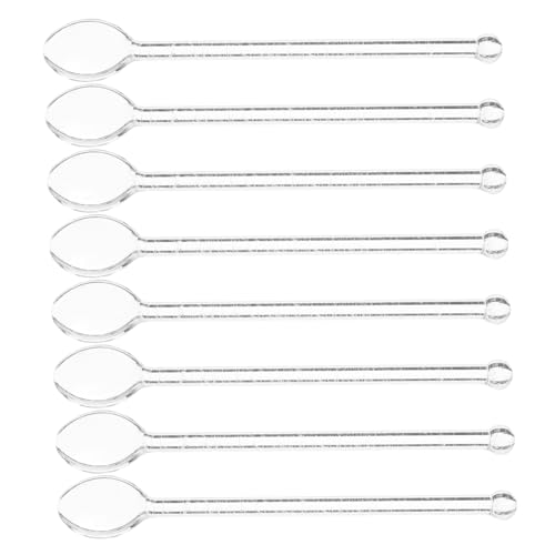 LIFKOME 8 Stück Teiliges Glas Dessertlöffel Transparente Lange Rührlöffel aus Glas für Kaffee Tee Saft und Desserts Geschmacksneutrale Geruchsresistente Küchenrührer für Vielseitigen von LIFKOME