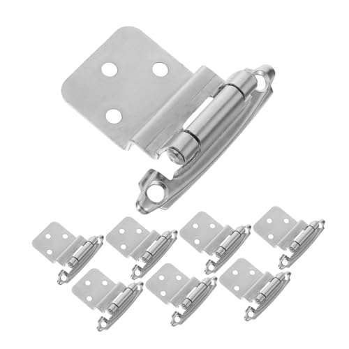 LIFKOME 8 Stück Teiliges Küchenschrank Einbau scharniere Selbstschließend Weißnickel Halbverdeckt Passform für Schranktüren Robust und Einfach zu Montieren von LIFKOME