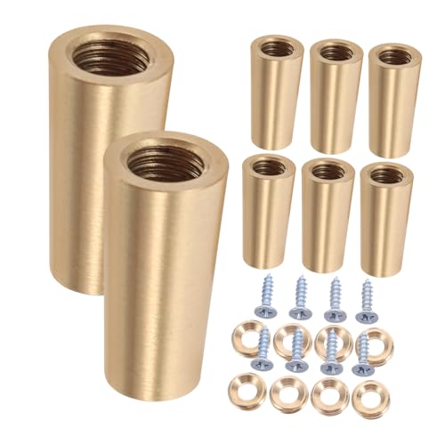 LIFKOME 8 Stück Teiliges Messing Holztablett Füße Konische Hohe Dekorative Messingbeine für Schmuckschatullen Schneidebretter Möbel und Sofas Vielseitige Untersetzer für Display und Schutz von LIFKOME