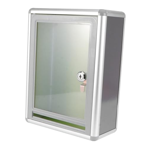 LIFKOME Abschließbare Wandbriefkasten Vorschlagsbox aus Robustem Aluminium und Acryl Transparentes Postfach mit Einfachem Design Rostfrei für Büro Schule Werkstatt Praktische von LIFKOME