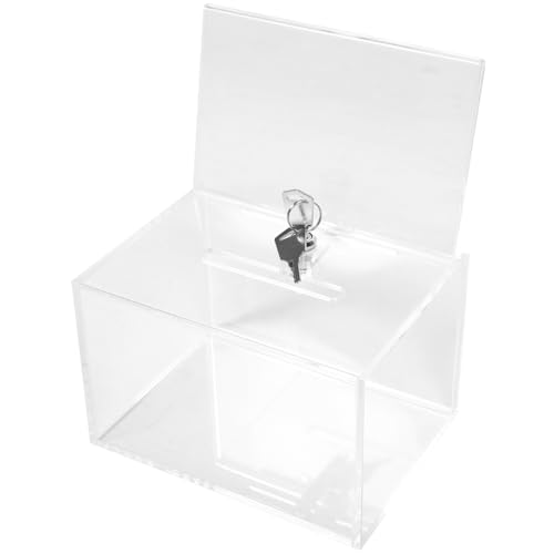 LIFKOME Acryl Wandbriefkasten mit Schloss Transparente Spendenbox und Vorschlagsbox Große Kapazität Schmutz Spritzwassergeschützt Einfach zu Montieren für Wahl Spenden und von LIFKOME