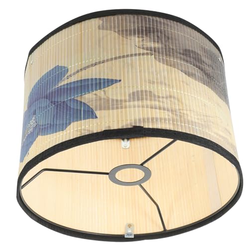 LIFKOME Antiker Lampenschirm Wasserfarben Lotus Design Dekorativer Lampenzubehör Vielseitig für Tisch Steh Deckenlampen Stilvoller Lichtschutz für Wohn Schlafzimmer von LIFKOME
