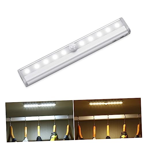 LIFKOME Schranklicht LED Nachtlicht mit Bewegungsmelder 2 Stück Kabellos 10 Leds Magnetstreifen Weißes Licht Schrankbeleuchtung für Kleiderschrank Flur Energiesparend Augenschonend von LIFKOME