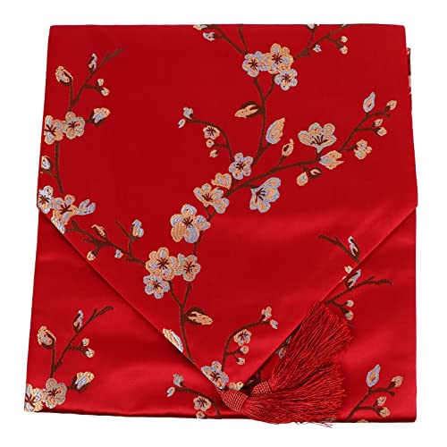 LIFKOME Tischdecke Im Chinesischen Stil Tischfahne Tischläufer Mit Pflaumenmuster Antirutschbehandlung Hergestellt Aus Langlebigem Material Schützt Die Tischplatte von LIFKOME