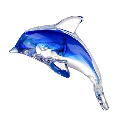 LIFKOME Delphin Glas Miniatur Glas Ornamente Miniatur Glas Tiere Adorno para Mesa De Delphin Skulptur Glas Delphin Figuren Delphin Tischdekoration Delphin Dekor Hochzeit von LIFKOME