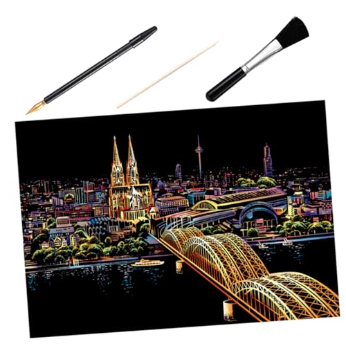 LIFKOME Diy Kratzbild Teilig Nachtansicht der Goldstift und Pinsel für Kreative Kunstprojekte und Dekoration LIFKOME Diy Kratzbild Teilig Nachtansicht der Goldstift und Pinsel für Kreative Kunstprojekte und Dekoration von LIFKOME