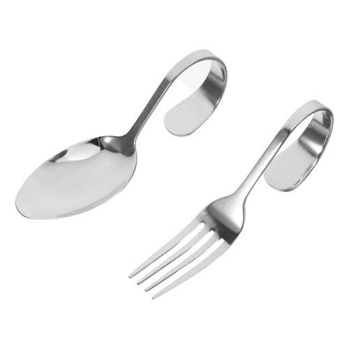 LIFKOME Edelstahl Buffet Besteck Teilig Gebogenes Design Ergonomisch Servierlöffel und Fruchtgabel Western Kitchen Utensils für Sushi Seafood und Buffetveranstaltungen von LIFKOME