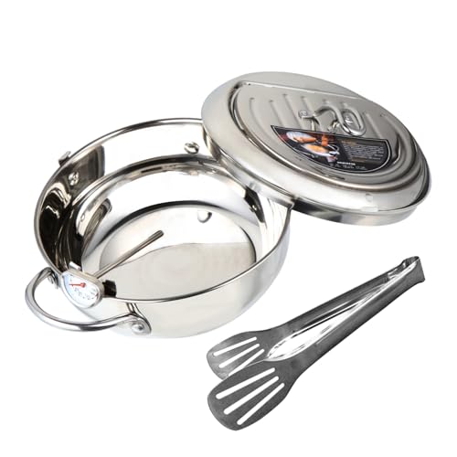 LIFKOME Edelstahl Deep Fryer Pfanne mit Thermometer Temperaturkontrollierte Japanische Tempura Fritteuse Kompatibel mit Gas Elektroherden Hitzebeständig und Vielseitig Einsetzbar LIFKOME Edelstahl Deep Fryer Pfanne mit Thermometer Temperaturkontrollierte Japanische Tempura Fritteuse Kompatibel mit Gas Elektroherden Hitzebeständig und Vielseitig Einsetzbar von LIFKOME