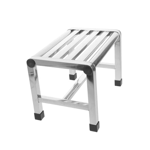 LIFKOME Edelstahl Duschhocker rutschfest Kleines Metall Sitzbank für Senioren Erwachsene Multifunktional Badezimmer Küche von LIFKOME