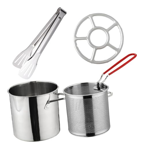 LIFKOME Edelstahl Frittiertopf mit Frittierkorb und Grillzange Kompakter Küchen Fritteuse Topf für Pommes Hähnchen Gemüse Leicht Langlebig Schnelles Abtropfen für Haushalt und Gastronomie LIFKOME Edelstahl Frittiertopf mit Frittierkorb und Grillzange Kompakter Küchen Fritteuse Topf für Pommes Hähnchen Gemüse Leicht Langlebig Schnelles Abtropfen für Haushalt und Gastronomie von LIFKOME