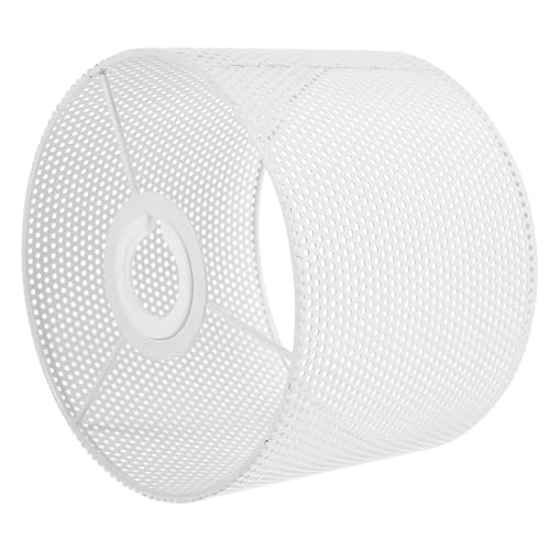 LIFKOME Eisen lampenschirm Metall Hohl Vintage Stil Weiß Rustikaler Lampenschirm für Tisch Stehlampe Einfache Montage Warmes Licht für Wohn Arbeitsräume von LIFKOME