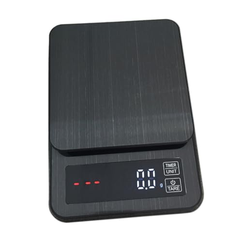 LIFKOME Elektronische Küchenwaage mit Timer Präzisionswaage für Kochen Backen und Kaffee Schwarz ohne Batterien Multifunktionale Digitale mit Großer LED Anzeige und Stabiler Messung von LIFKOME