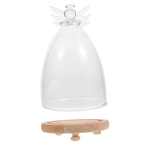 LIFKOME Glasabdeckung in Engelsform Glockengefäß Für Ewige Blumen Deko Weihnachten Design Mit Klarem Glas von LIFKOME