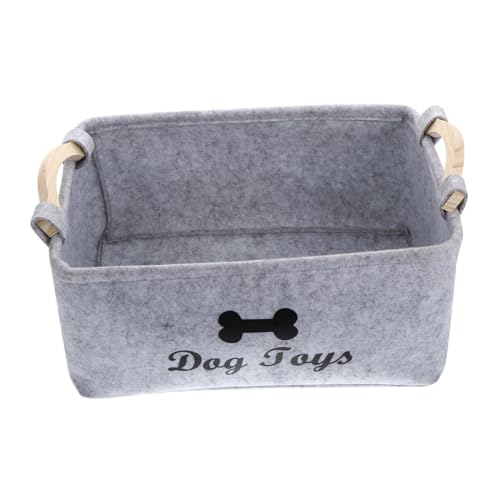 LIFKOME Filz Aufbewahrungskorb mit Holzgriff Großer Pet Toy Organizer für Hundespielzeug und Zubehör Multifunktionaler Aufbewahrungskorb für Haustier und Kinderspielzeug Stabile und LIFKOME Filz Aufbewahrungskorb mit Holzgriff Großer Pet Toy Organizer für Hundespielzeug und Zubehör Multifunktionaler Aufbewahrungskorb für Haustier und Kinderspielzeug Stabile und von LIFKOME