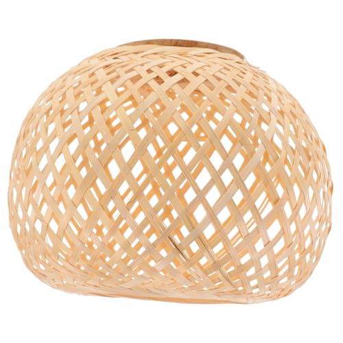 LIFKOME Geflochtener Lampenschirm Retro Hängeleuchte Deckenleuchte Warmes Licht Wohnzimmer Esszimmer Dekoration Einfach Montage Langlebig Lampenschirm für Dekor von LIFKOME