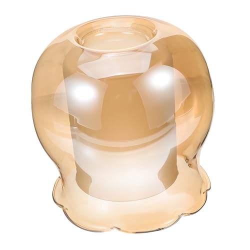 LIFKOME Glas Lampenschirm Pendelleuchte Bernsteinfarben Doppelglas Ersatz Lampenschirm für Kronleuchter Wohnzimmerbeleuchtung Stilvoll und Warm Atmosphäre von LIFKOME