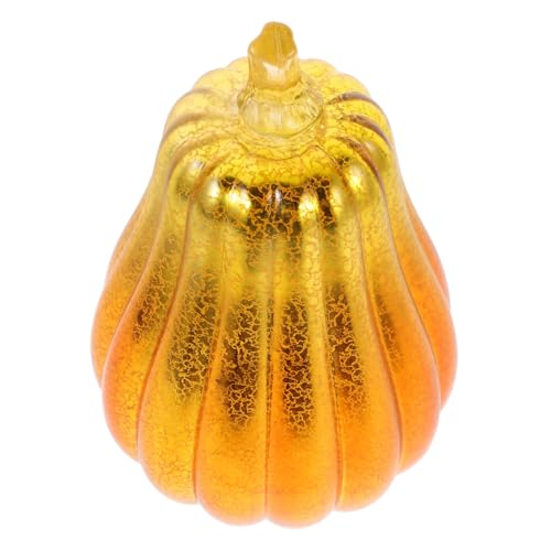 LIFKOME Glaskürbis Ornament Halloween Dekor Halloween Tischdekoration Süßes Kürbis Nachtlicht Kürbis Dekorationen Beleuchtete Glaskürbisse Mittelstück von LIFKOME