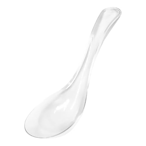 LIFKOME Glaslöffel Transparent Küchenlöffel Servierlöffel Aus Glas Für Asiatische Suppe Reis Dessert Haushaltstabellen Multiszenario Geeignet von LIFKOME