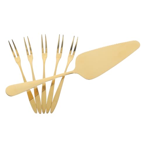 LIFKOME Goldfarbenes Kuchenbesteck Messer Gabeln Langlebig Robust Elegant Verpackt für Hochzeiten Dinnerpartys und Täglichen Gebrauch von LIFKOME