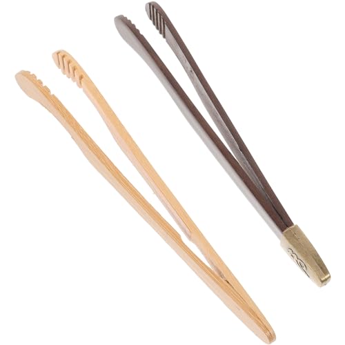 LIFKOME Gongfu Tee-Werkzeuge, Teeservice-Werkzeug, Tassenklammer, Tee-Zeremonie-Werkzeug, Lebensmittelklemme, Tee-Zubehör, chinesische Tee-Werkzeuge, Teezeremonie, Tasse, gezahntes Holz, 2 Stück von LIFKOME