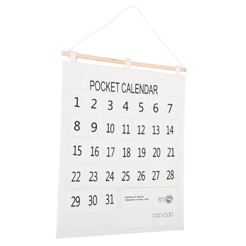 LIFKOME Hängende Kalender Aufbewahrungstasche aus Baumwoll Leinen Wandmontierter Organizer für Medikamente Karten und Kleine Gegenstände Praktische und Platzsparende Lösung für Zuhause und von LIFKOME