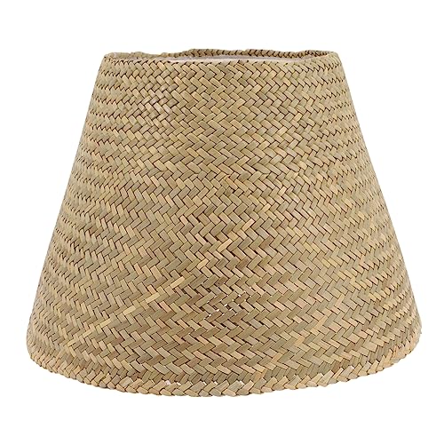 LIFKOME Handgefertigter Rattan Lampenschirm Tischlampe Vintage Stil Lichtschutz Weichzeichnend Robust Einfache Montage Dekorativ für Wohnzimmer Schlafzimmer Büro von LIFKOME