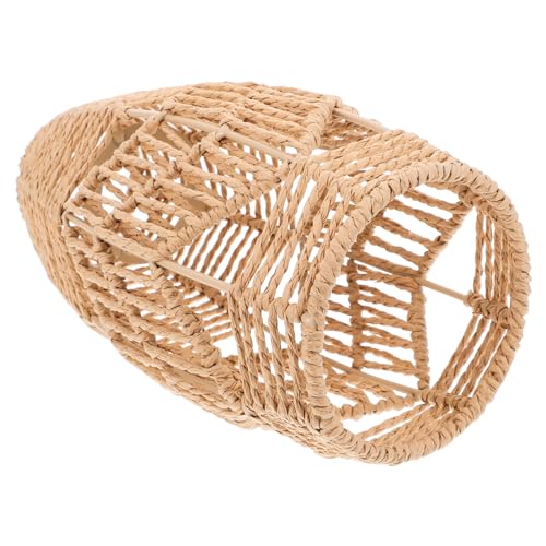 LIFKOME Handgewebter Papierseil Lampenschirm Vintage Boho Hängelampe Deckenleuchte Korbgeflecht Lampenabdeckung für Wohnzimmer Schlafzimmer Bauernhausstil von LIFKOME