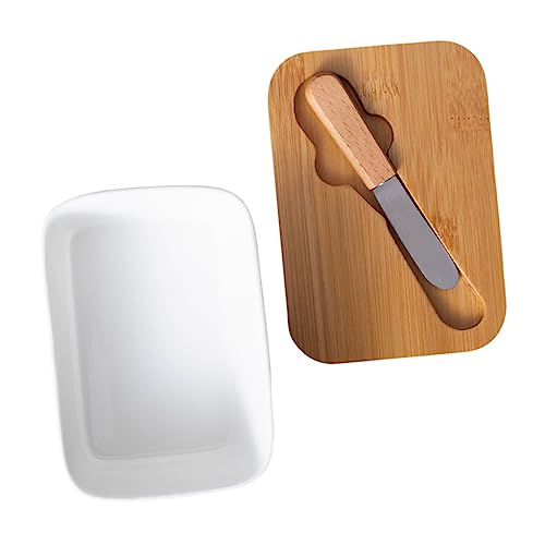 LIFKOME Haushaltsbesteck Butterhalter Mit Deckel Butterdose Klein Party Butterbehälter Container Dekorativ Lebensmittelaufbewahrungsboxen Hotelbesteck Keramik von LIFKOME