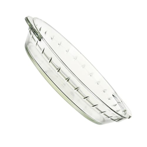 LIFKOME Hitzebeständiger Glasbackofen Teller Mikrowellen für Pizza Steak Gedämpften Fisch Robustes Kratzfestes Design Leicht zu Reinigen Ergonomischer Griff von LIFKOME