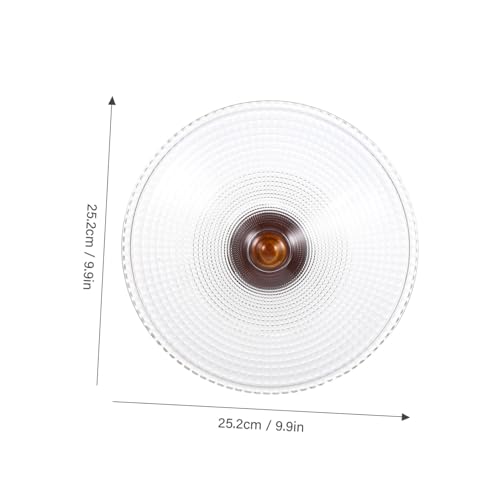 LIFKOME Hochwertige Glasschale mit Holzsockel Multifunktionale Obst Snacksservierschale Stilvoller Dessert Salatteller für Zuhause und Party Kleines Quadratisches Design von LIFKOME