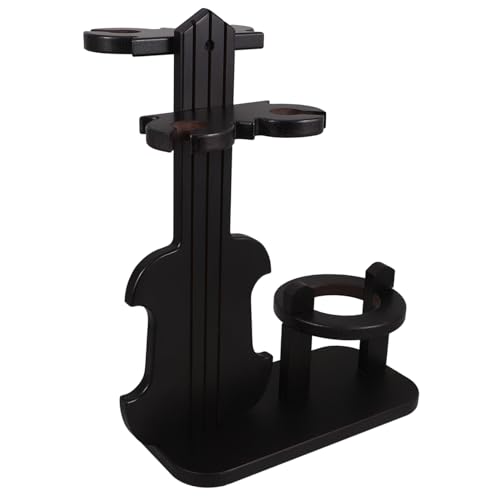 LIFKOME Holz Weinregal Tischplatte Flaschenhalter Violin-Form Freistehend Platzsparend mit Umgedrehtem Glashalter für Zuhause Küche Bar Weinflaschen und Weingläser Organizer von LIFKOME